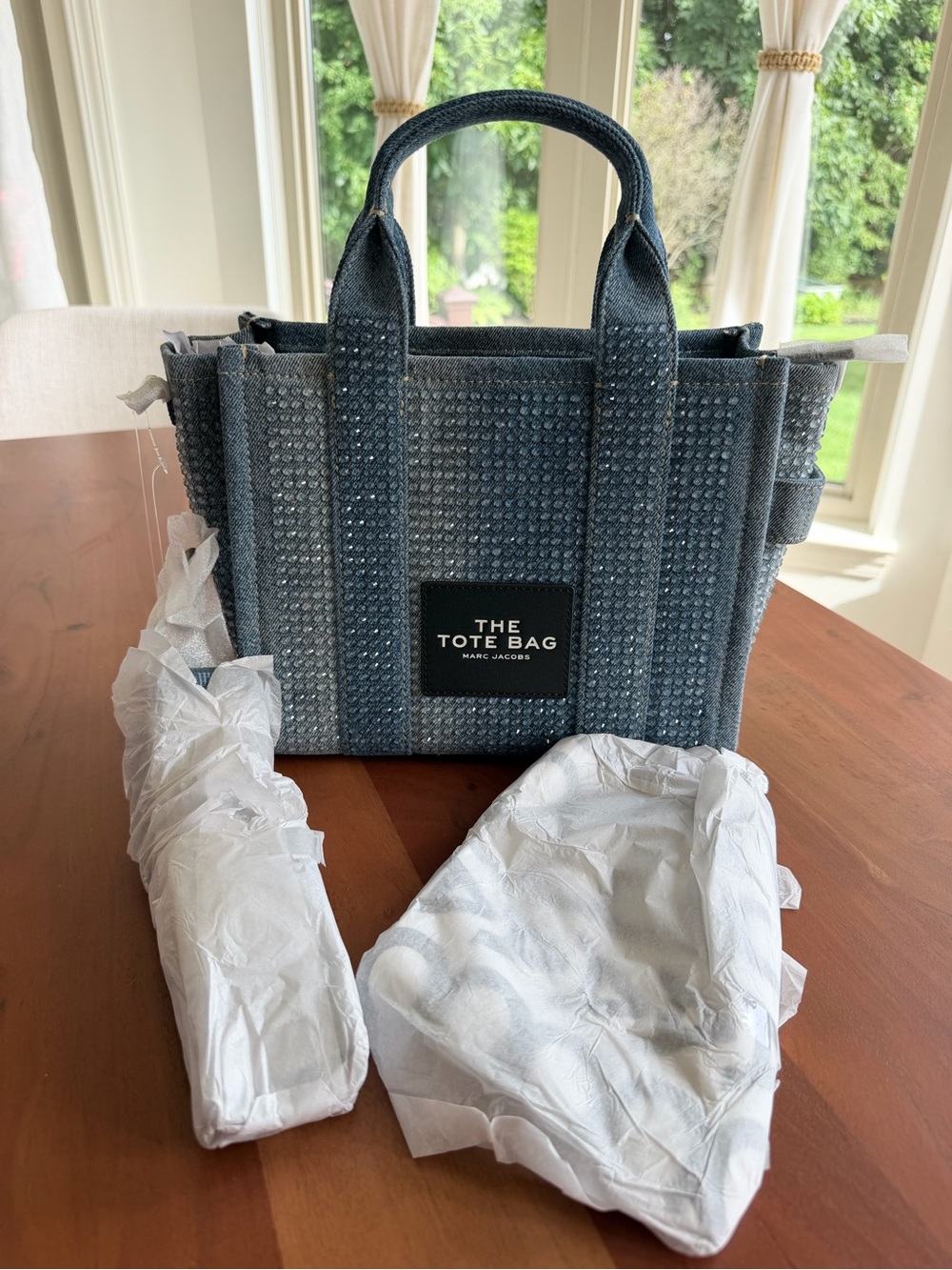 💎👖 MARC JACOBS Y2K CRYSTAL DENIM SMALL TOTE ✨ SOLD OUT • NWT - Picture 8 of 10